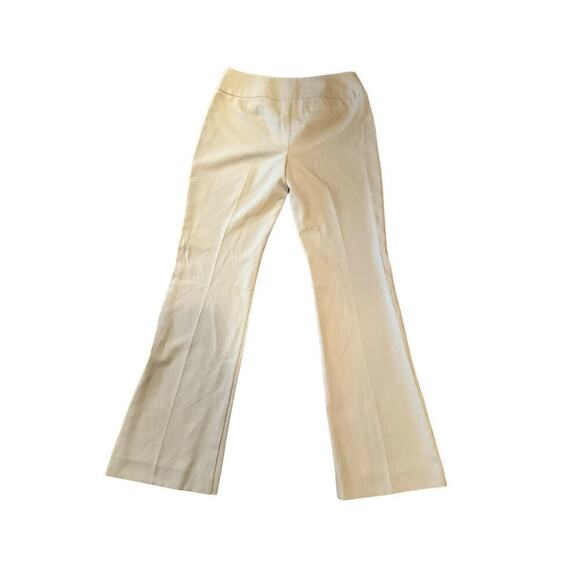 Suzy Shier Trouser Pants Women's 7/8 Beige Mid-Rise Pockets Straight Leg Pull On - Picture 1 of 5